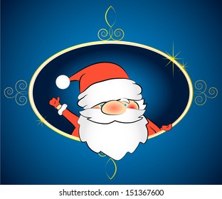Christmas card with Santa for a vector
