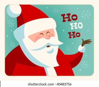 Christmas card with Santa. Vector. Editable.