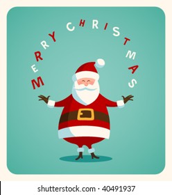 Christmas card with Santa. Vector. Editable.