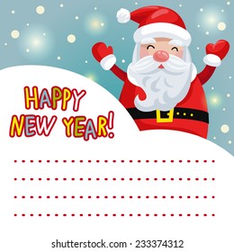 Christmas card with Santa. Vector illustration