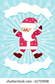 Christmas card with Santa. Vector illustration.