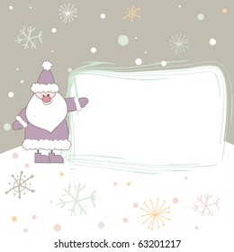 Christmas card with Santa. Vector illustration