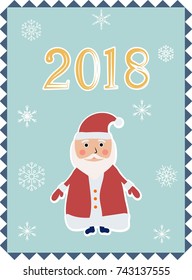Christmas card with Santa, vector illustration
