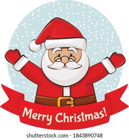 Christmas card with Santa. Vector illustration.Christmas Santa Greeting card.Vector illustration,EPS10.
