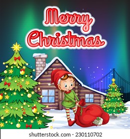 Christmas card scene with text