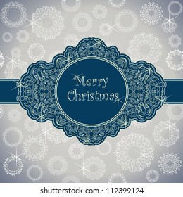 Christmas card for seamless background with snowflakes