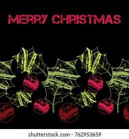 Christmas card. Seamless horizontal pattern