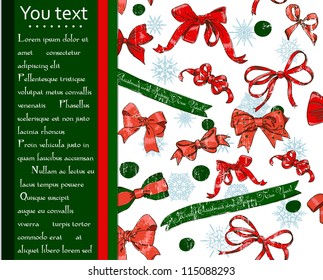Christmas card with seamless texture. Vector illustration EPS10