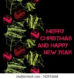 Christmas card. Seamless vertical pattern