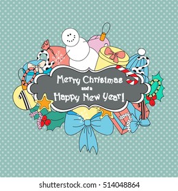 Christmas card with separate elements