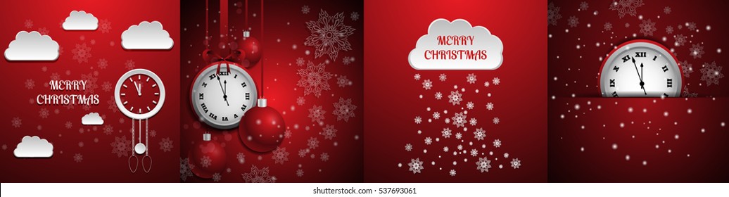 Christmas card set vector eps 10