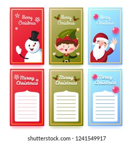 Christmas card set. Vector illustration