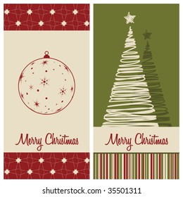 christmas card set, vector illustration