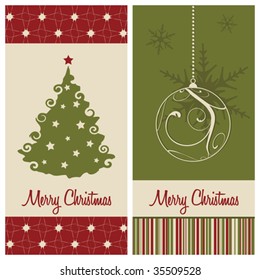 christmas card set, vector illustration