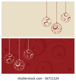 christmas card set, vector illustration