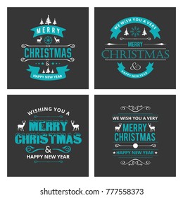 Christmas card sets black background