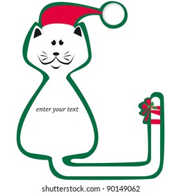 Christmas card in the shape of the cat