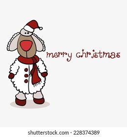 Christmas card sheep Vector eps10