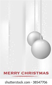 Christmas card with silver balls