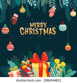 CHRISTMAS CARD WITH SIMPLE AND ABSTRACT GRAPHICS WITH WISHES 2021