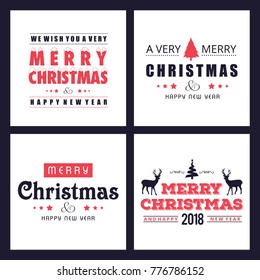 Christmas card with simple typographic vector
