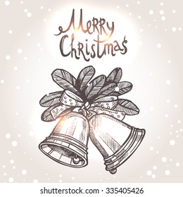 Christmas Card With Sketch Bells