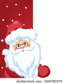 christmas card with smiling santa claus