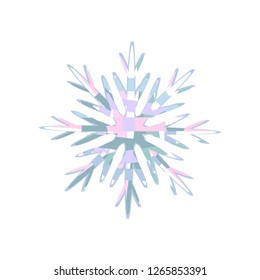 Christmas card with a snow flake. Vector Illustration. Winter template.