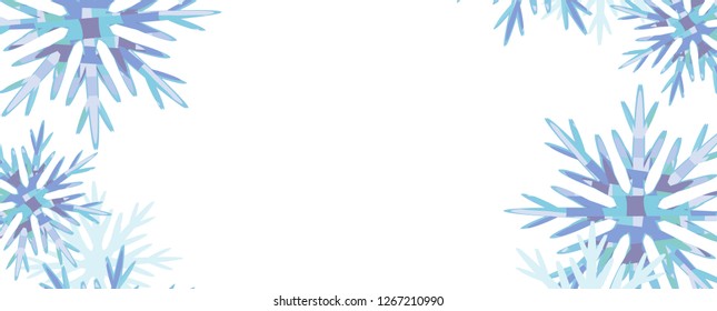 Christmas card with snow flakes. Vector Illustration. Winter template.