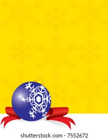 Christmas card with snowflake in the background