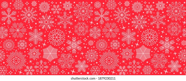 Christmas card with snowflake border, seamless pattern for Christmas greetings, New Year holidays – for stock