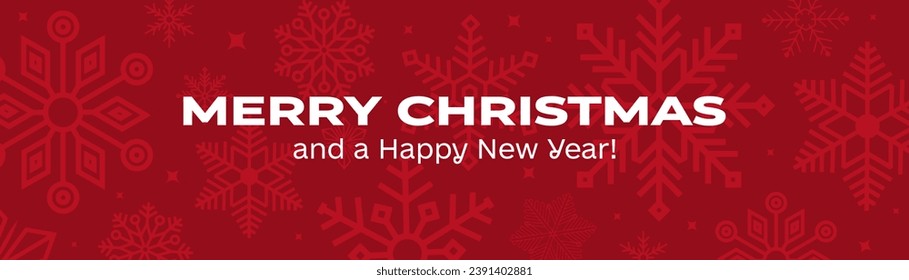 Christmas card with snowflake border. Seamless snowflake border. Christmas design for greeting card. Merry xmas snow flake header or banner.