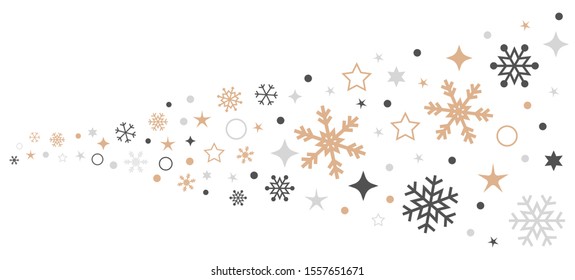 Christmas card with snowflake border vector. Xmas snow flake pattern. Festive christmas card. Isolated illustration white background.