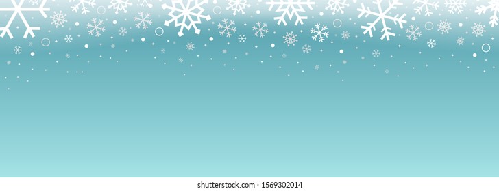 Christmas card with snowflake border vector. Xmas snow flake pattern. Festive christmas card. Isolated illustration white background.