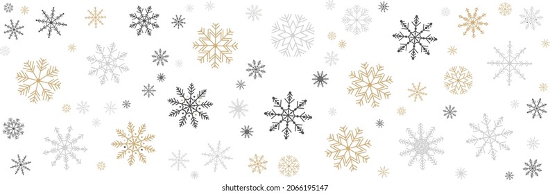 Tarjeta de Navidad con ilustración vectorial de borde de copo de nieve
