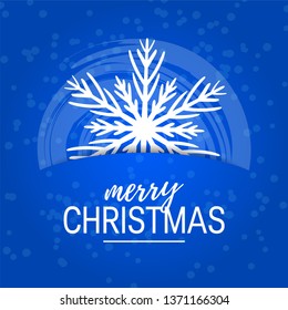 Christmas card with snowflake in a pocket, vector illustration.