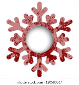 Christmas card - a snowflake, with space for text or image. EPS10 vector illustration. Grunge effect can be cleaned easily.