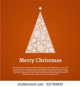Christmas card with snowflake tree