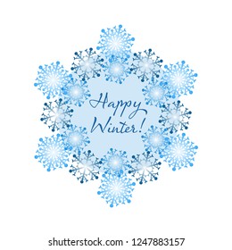 Christmas Card With a Snowflake. Vector Illustration.