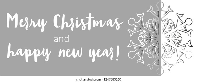 Christmas Card With a Snowflake. Vector Illustration.