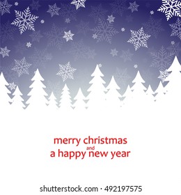 Christmas card with snowflakes.