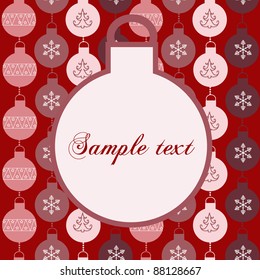 Christmas card with snowflakes and balls with sample text