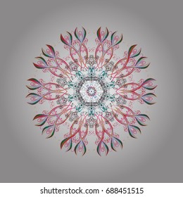 Christmas card with snowflakes on colorful background. Snowflakes background. Winter card Merry Christmas, New Year and Happy Holiday vector illustration.