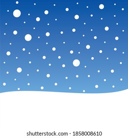 Christmas card, snowflakes on the sky, conceptual vector illustration