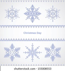 Christmas card with snowflakes on a white background