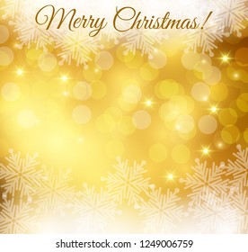 Christmas card with snowflakes and stars