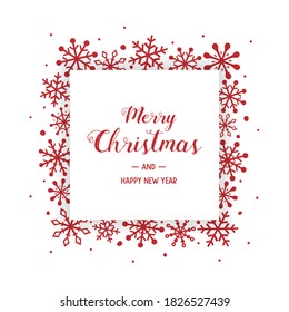 Christmas card with snowflakes and wishes. Vector