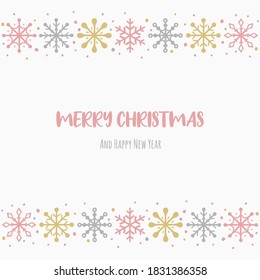 Christmas card with snowflakes and wishes. Vector