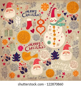 Christmas card with Snowman