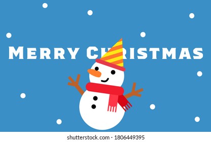 Christmas card with a snowman